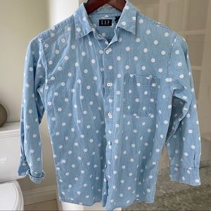 GAP Chambray polka dot top
